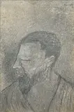 Untitled by Akbar Padamsee, Charcoal and linseed oil on canvas pasted on board, offered Dec 2009