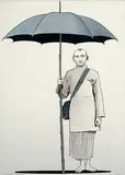 Darwaza Kholo (Cuckoonebulopolis) by Surendran Nair, Watercolour on paper, sold Dec 2009