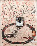 Sleeping with the Stars by Atul Dodiya, Mixed media on handmade paper, sold Dec 2009