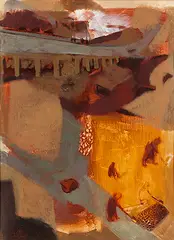 Polytechnic Bridge / Roadmakers by Nataraj Sharma, Mixed media on paper, sold Dec 2009