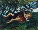 Lovers in the Park by F. N. Souza, Oil on board, sold Dec 2009