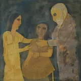 The Enigma of the Veiled Woman by Badri Narayan, Watercolour and ink on paper, sold Dec 2009