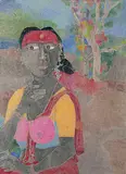 Untitled by K. Laxma Goud, Mixed media on handmade paper, offered Dec 2009