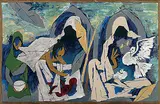 Untitled by M. F. Husain, Acrylic on canvas, sold Sep 2009