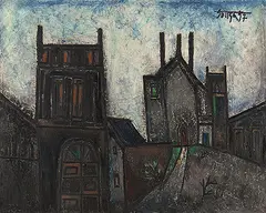 Old City Landscape by F. N. Souza, Oil on board, sold Sep 2009