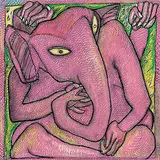 Untitled by Jogen Chowdhury, Ink and pastel on paper pasted on board, sold Sep 2009