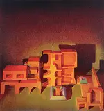 Long Happy Hours: Thereby Happiness - Ext 22 by Anant Joshi, Oil on canvas, offered Sep 2009
