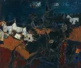 Untitled by S. H. Raza, Oil on canvas, sold Sep 2009