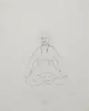 Untitled by Manjit Bawa, Pencil on paper pasted on board, sold Sep 2009