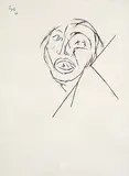 Untitled by Tyeb Mehta, Charcoal on paper, sold Sep 2009