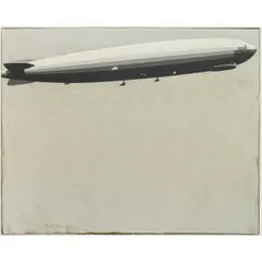 9-11-28 (Dirigible) by William Steiger, 1995, oil on canvas affixed to board, sold May 2026
