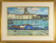 La Rochelle by Emilie Lahner, 1960, oil on canvas, sold May 2026