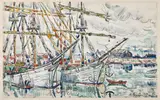 Saint-Malo. les terre-neuviers by Paul Signac, 1928, Aquarelle et crayon sur papier, sold Apr 2023