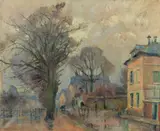 Faubourg de Rouen by Robert Antoine Pinchon, Huile sur toile, sold Apr 2023