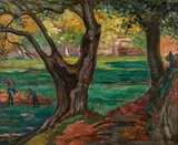Dans les bois by Jean Misceslas Peské, Huile sur toile, sold Apr 2023