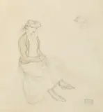 Femme assise by J. Pincas dit Pascin, circa 1905-1906, Crayon et rehaut de gouache sur papier, offered Apr 2023