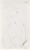Homme avec une moustache by Amedeo Modigliani, 1917, Crayon sur papier, sold Apr 2023
