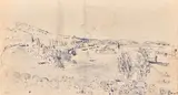 Vue de la Seine by Raoul Dufy, Encre bleue sur papier, sold Apr 2023