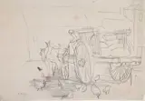 La charrette by Raoul Dufy, circa 1943, Crayon sur papier, sold Apr 2023