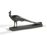 Paon by François Pompon, 1926, Bronze à patine brune, sold Apr 2023