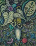 Bouquet by Juliette Roche, circa 1930, Huile sur toile, sold Apr 2023