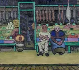 Epicerie by Juliette Roche, 1912, Huile sur toile, sold Apr 2023