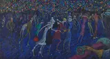 Skating Rink Saint-Didier by Juliette Roche, 1912, Huile sur toile, sold Apr 2023