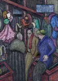 Rue Victor-Massé by Juliette Roche, 1912, Huile sur toile, sold Apr 2023