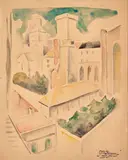 Vue d'Avignon by Jean Metzinger, circa 1908, Aquarelle sur papier, sold Apr 2023