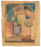 Etude pour "Vase de fleurs by Albert Gleizes, circa 1915, Crayon de couleur sur calque, sold Apr 2023