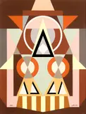 Composition symétrique by Auguste Herbin, 1921, Gouache sur papier, sold Apr 2023