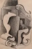 Etude pour le guéridon Louis-Philippe by Roger de La Fresnaye, circa 1921, Crayon sur papier, sold Apr 2023