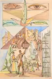 Les bâtisseurs by Léopold Survage, 1952, Caséine sur papier contrecollé sur carton, sold Apr 2023