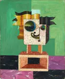 Souvenir de Derain, autoportrait by George Papazov, circa 1953-1954, Huile sur toile, sold Apr 2023