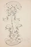 Étude pour la décoration du plafond de l'entrée de la chapelle Saint-Pierre de Villefranche-sur-Mer by Jean Cocteau, 1956, Crayon sur papier, sold Apr 2023