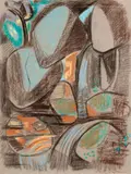 Rocher by André Masson, 1948, Pastel sur papier gris, sold Apr 2023