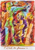 L'Ecole des Faunes by André Masson, 1962, Pastel et feutre sur papier, sold Apr 2023