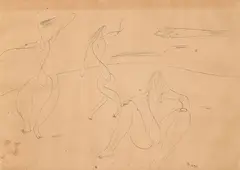 Baigneuses by Victor Brauner, 1930, Encre sur papier, sold Apr 2023