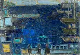 Le port by André Cottavoz, 1958, Huile sur toile, sold Apr 2023