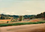 Paysage by Henryk Hayden, circa 1930, Huile sur carton, sold Apr 2023