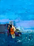 Composition marine by Donald Hamilton Fraser, Huile sur toile, sold Apr 2023