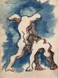 Le combat de l'ange by Jacques Lipchitz, Aquarelle et encre sur papier, sold Apr 2023