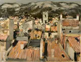 Les toits de Toulon by Eugène Baboulène, 1966, Huile sur toile, sold Apr 2023