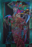 Buste métaphysique by Mihail Chemiakin, 1988, Pastel sur papier noir, sold Apr 2023