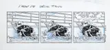 L'Agent 212 by Daniel Kox, Encre de Chine et crayon bleu pour un gag en un strip publié en 2018 dans le journal Spirou n°4185 "Spécial Titanic". Si, sold Feb 2023