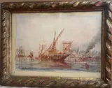 Le port de Marseille by Joseph Suchet, Photo d'une aquarelle, sold Jan 2023