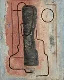 Sans titre by Jean Villeri, Huile et collage sur papier,, sold Jan 2023