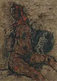 Untitled by M. F. Husain, Oil on board, sold Jun 2009