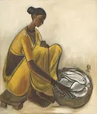 Untitled by B. Prabha, Oil on canvas, sold Jun 2009
