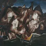Benares Landscape I by Manu Parekh, Acrylic on canvas, sold Jun 2009